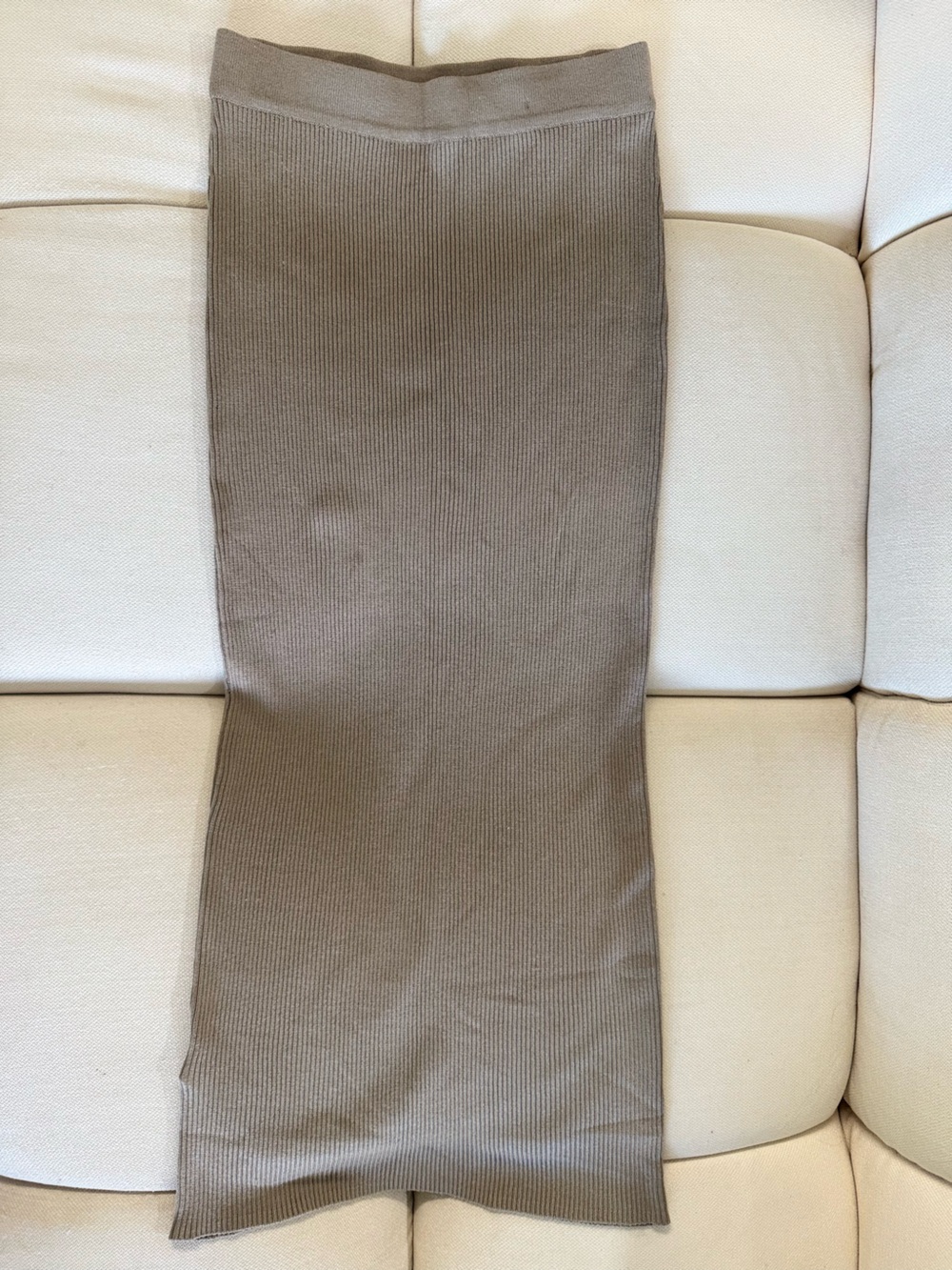 Mango Women's knit midi skirt in Taupe